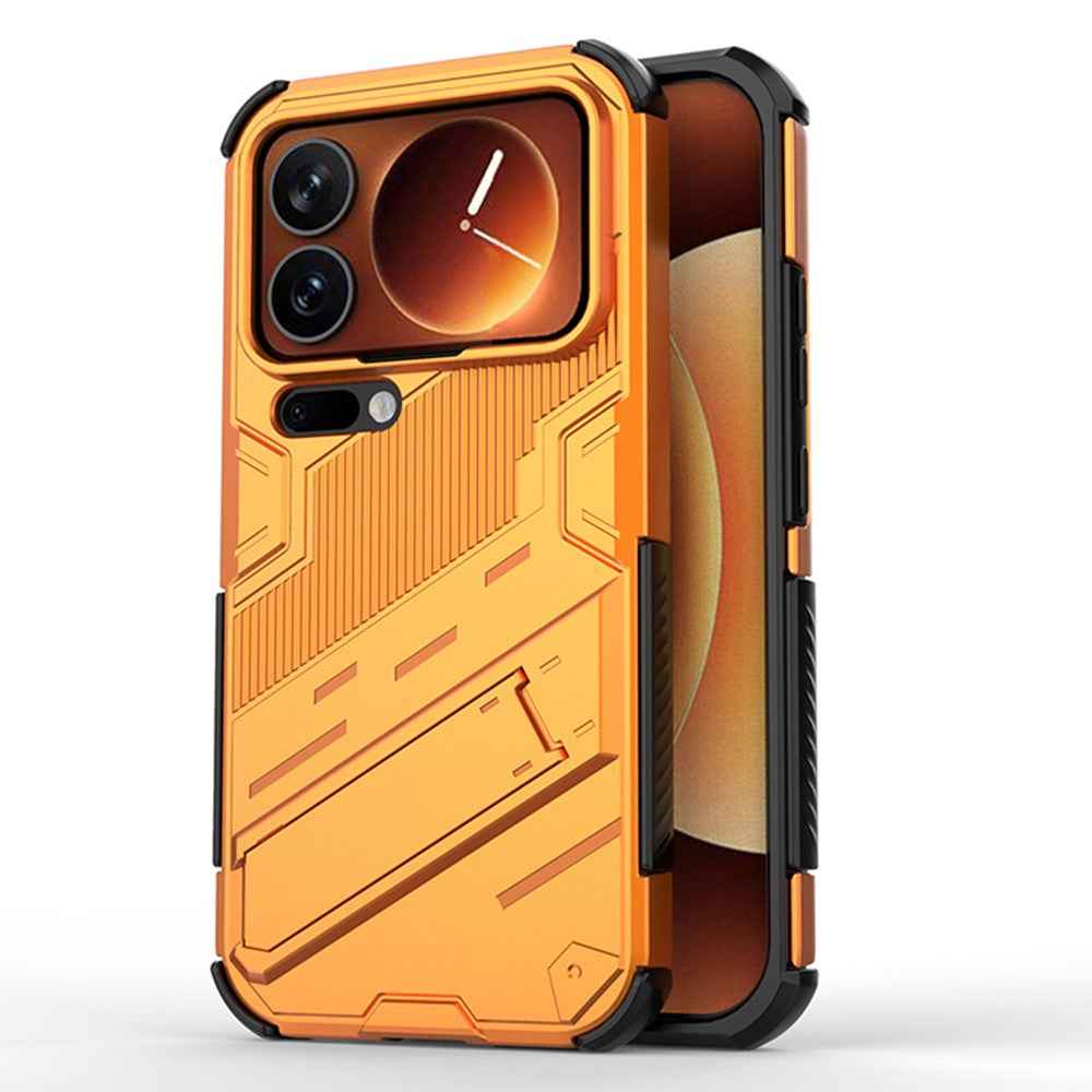 For Xiaomi 17 Pro Case PC + TPU Shockproof Phone Cover with Kickstand - Orange