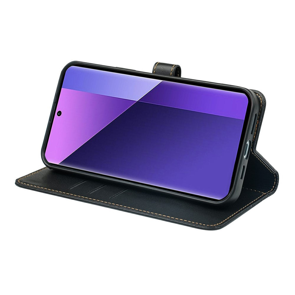 For Xiaomi Redmi Note 15 Pro 5G (Global) Case Magnetic Clasp Four Leaf Clover Leather Phone Cover - Black