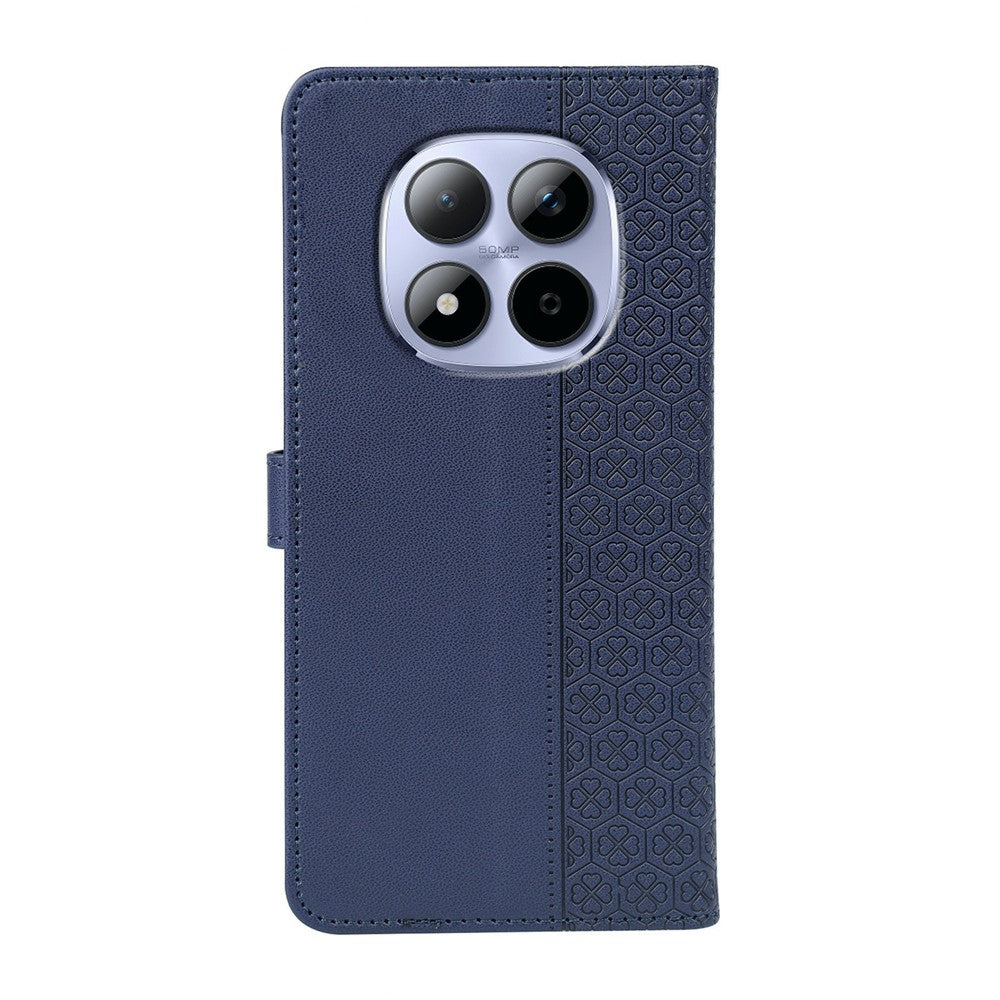 For Xiaomi Redmi Note 15 Pro 5G (Global) Case Magnetic Clasp Four Leaf Clover Leather Phone Cover - Blue