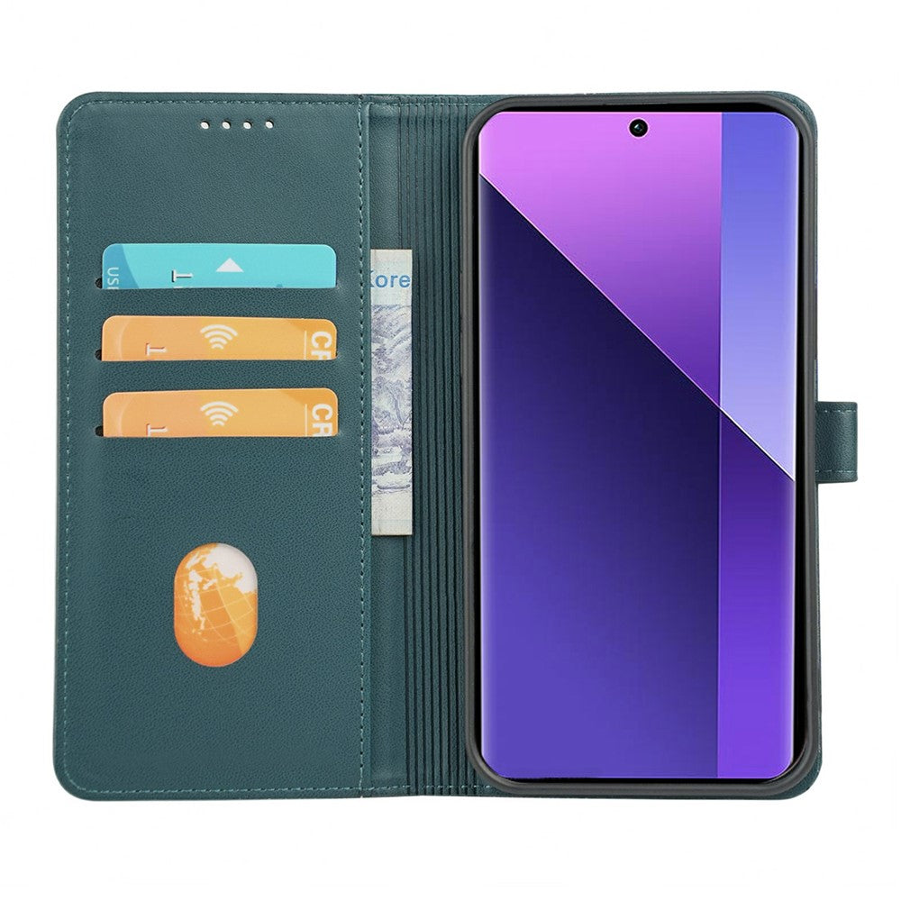 For Xiaomi Redmi Note 15 Pro 5G (Global) Case Magnetic Clasp Four Leaf Clover Leather Phone Cover - Green