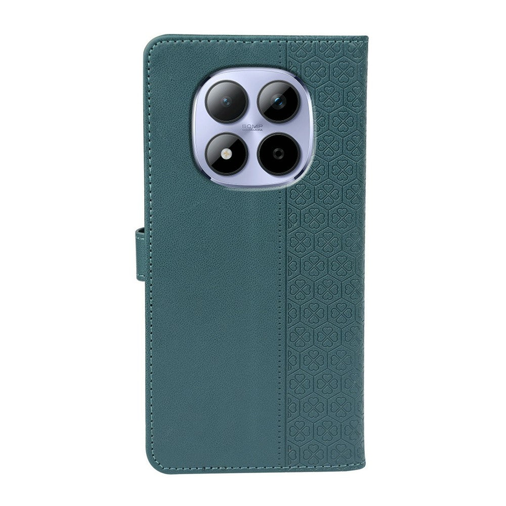 For Xiaomi Redmi Note 15 Pro 5G (Global) Case Magnetic Clasp Four Leaf Clover Leather Phone Cover - Green