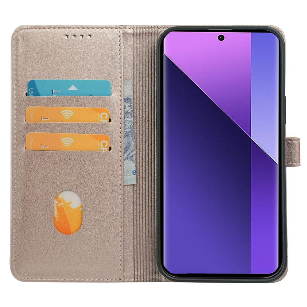 For Xiaomi Redmi Note 15 Pro 5G (Global) Case Magnetic Clasp Four Leaf Clover Leather Phone Cover - Rose Gold