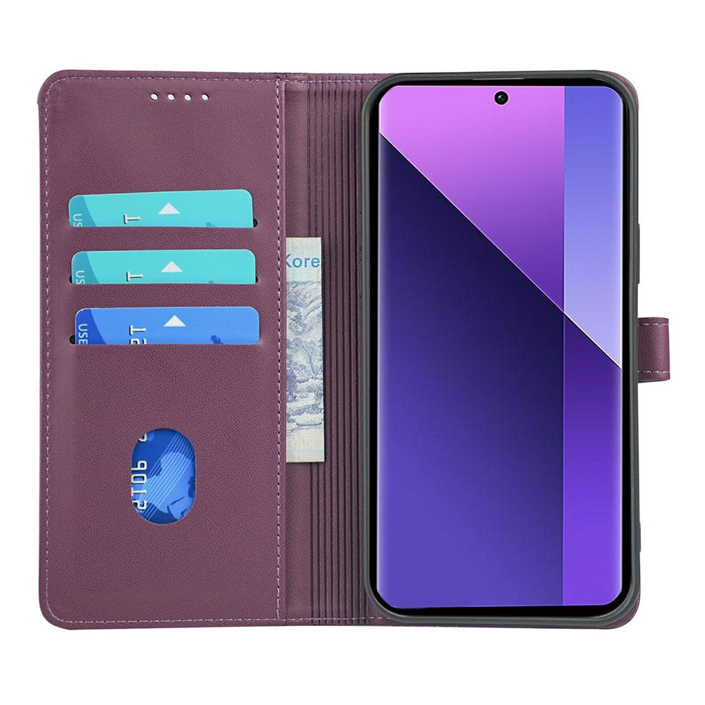 For Xiaomi Redmi Note 15 Pro 5G (Global) Case Magnetic Clasp Four Leaf Clover Leather Phone Cover - Dark Purple