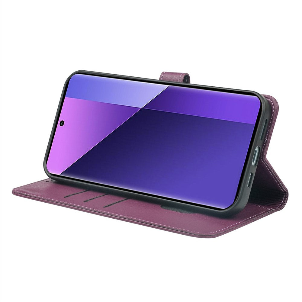 For Xiaomi Redmi Note 15 Pro 5G (Global) Case Magnetic Clasp Four Leaf Clover Leather Phone Cover - Dark Purple