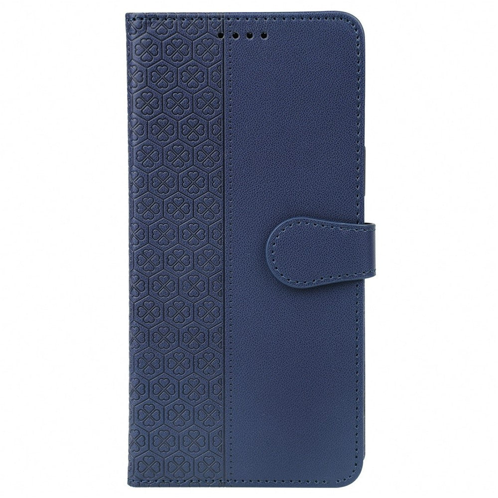 For Xiaomi Poco M8 Pro 5G / Redmi Note 15 Pro+ 5G (Global) Case Magnetic Clasp Four Leaf Clover Leather Phone Cover - Blue