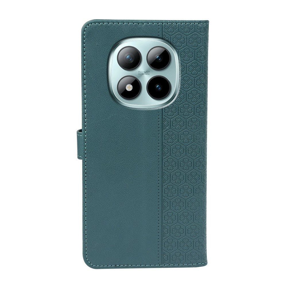 For Xiaomi Poco M8 Pro 5G / Redmi Note 15 Pro+ 5G (Global) Case Magnetic Clasp Four Leaf Clover Leather Phone Cover - Green