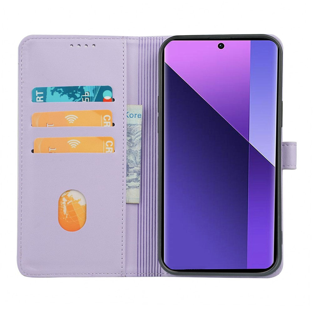 For Xiaomi Poco M8 Pro 5G / Redmi Note 15 Pro+ 5G (Global) Case Magnetic Clasp Four Leaf Clover Leather Phone Cover - Light Purple