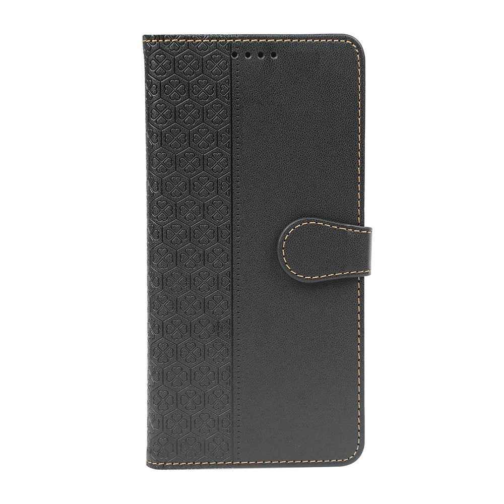 For Xiaomi 17 Pro Case Magnetic Clasp Four Leaf Clover Leather Phone Cover - Black