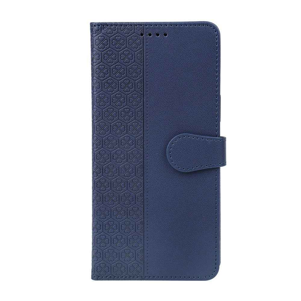 For Xiaomi 17 Pro Case Magnetic Clasp Four Leaf Clover Leather Phone Cover - Blue