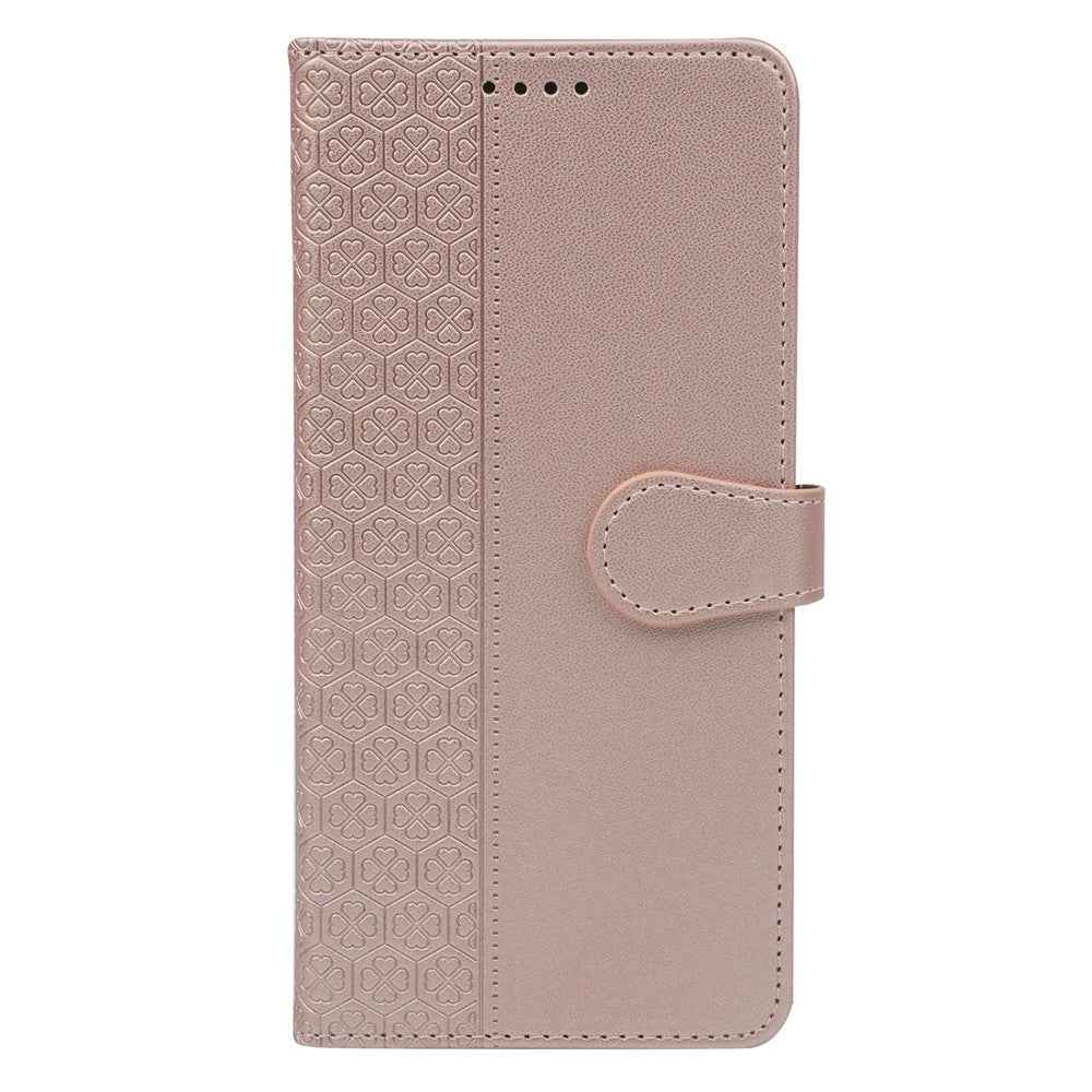 For Xiaomi 17 Pro Case Magnetic Clasp Four Leaf Clover Leather Phone Cover - Rose Gold