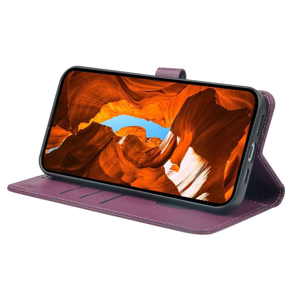 For Xiaomi 17 Pro Case Magnetic Clasp Four Leaf Clover Leather Phone Cover - Dark Purple