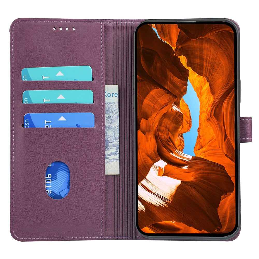 For Xiaomi 17 Pro Case Magnetic Clasp Four Leaf Clover Leather Phone Cover - Dark Purple