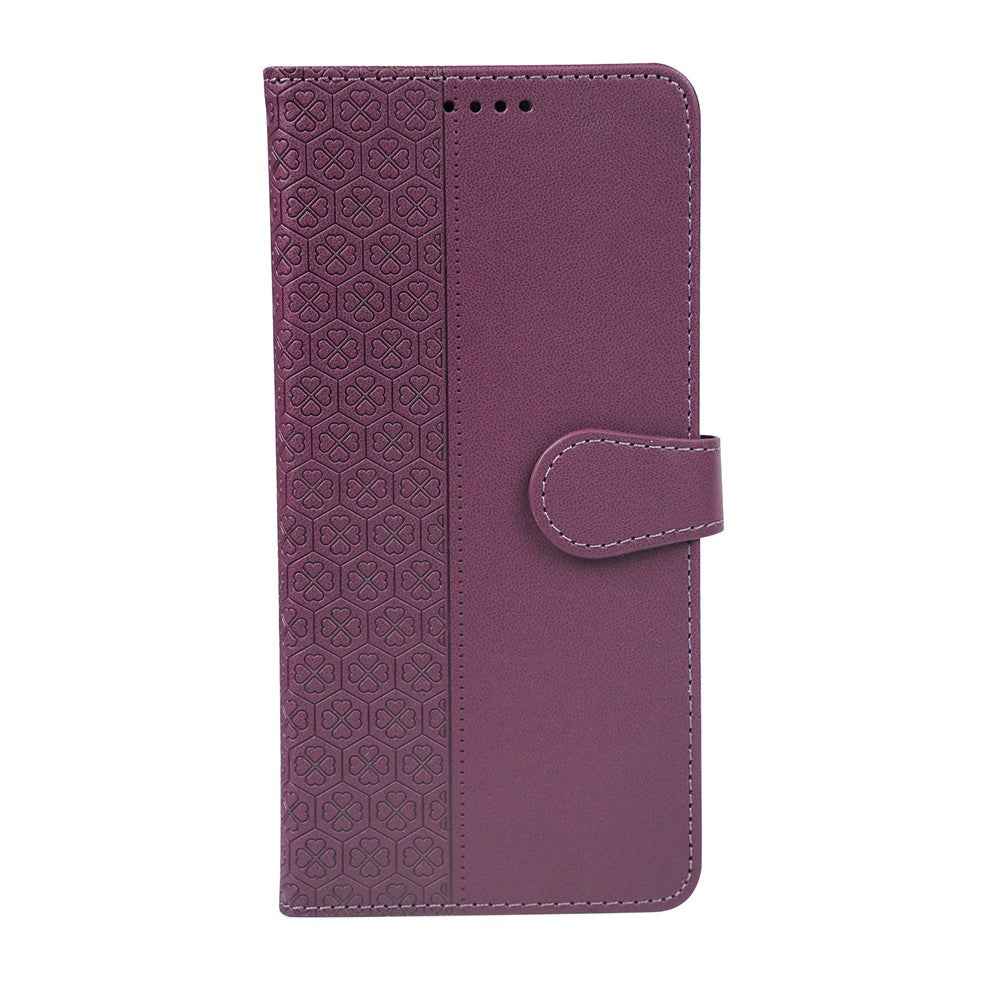 For Xiaomi 17 Pro Case Magnetic Clasp Four Leaf Clover Leather Phone Cover - Dark Purple