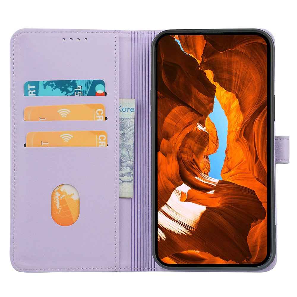 For Xiaomi 17 Pro Case Magnetic Clasp Four Leaf Clover Leather Phone Cover - Light Purple