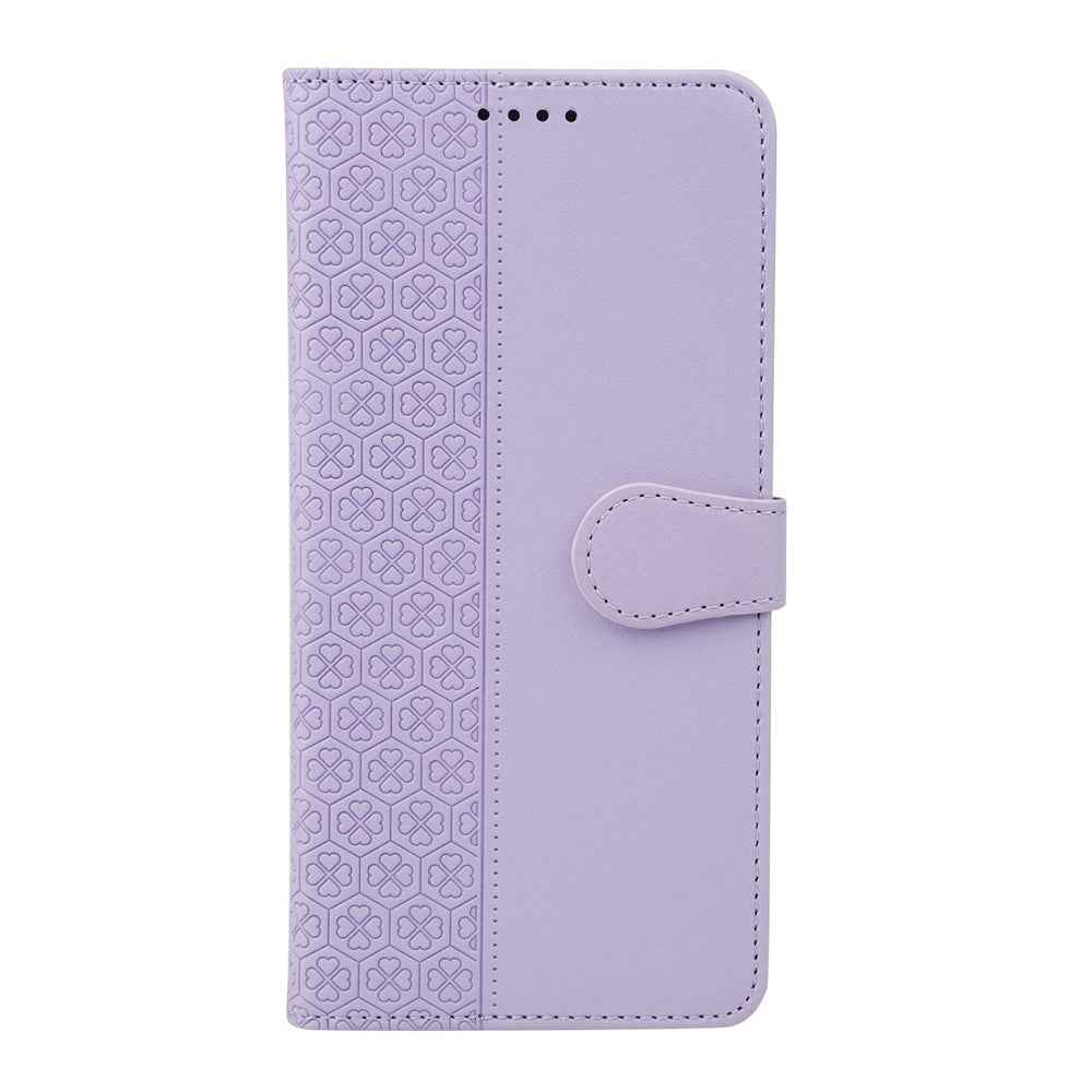 For Xiaomi 17 Pro Case Magnetic Clasp Four Leaf Clover Leather Phone Cover - Light Purple