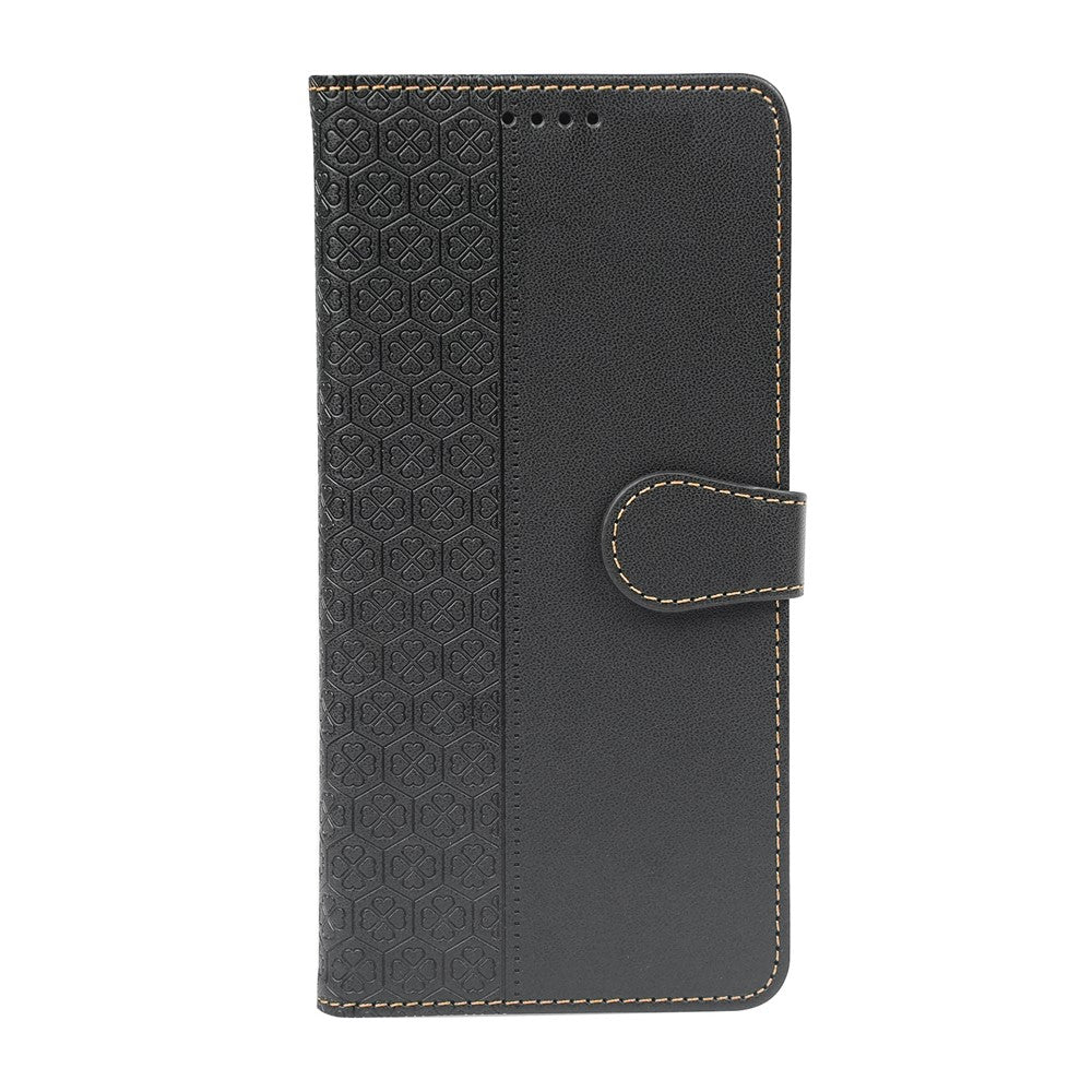 For Xiaomi 17 Pro Max Case Magnetic Clasp Four Leaf Clover Leather Phone Cover - Black