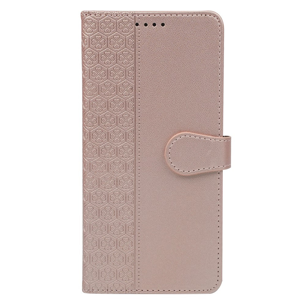 For Xiaomi 17 Pro Max Case Magnetic Clasp Four Leaf Clover Leather Phone Cover - Rose Gold