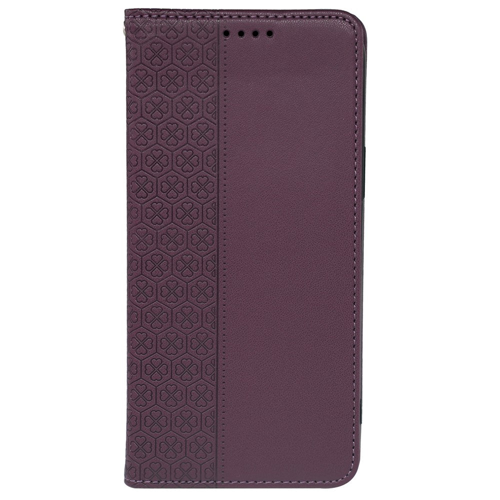 For Xiaomi Redmi Note 15 Pro 5G (Global) Case Four Leaf Clover Leather Flip Phone Cover Stand Wallet - Dark Purple