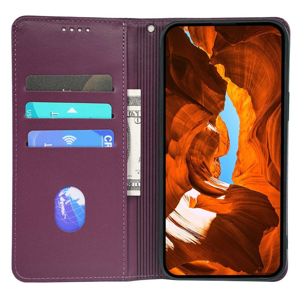 For Xiaomi Poco M8 Pro 5G / Redmi Note 15 Pro+ 5G (Global) Case Four Leaf Clover Leather Flip Phone Cover Stand Wallet - Dark Purple