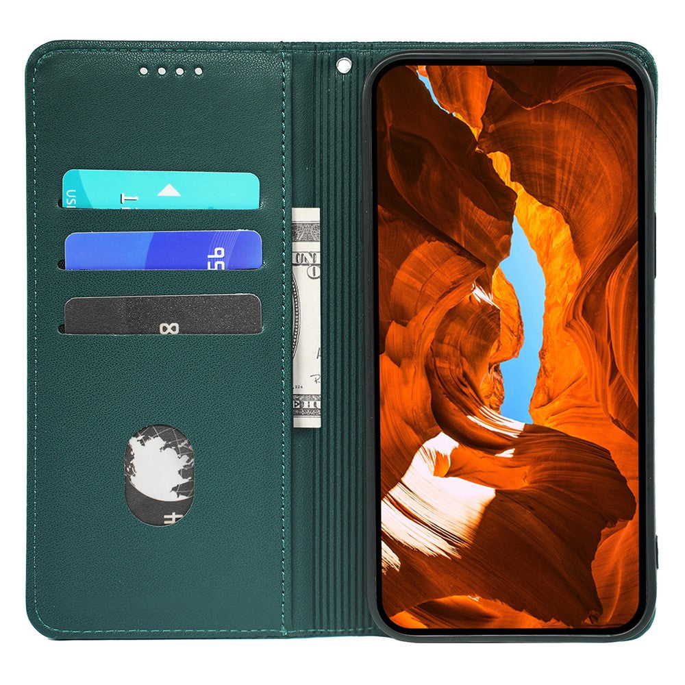 For Xiaomi Poco M8 Pro 5G / Redmi Note 15 Pro+ 5G (Global) Case Four Leaf Clover Leather Flip Phone Cover Stand Wallet - Green