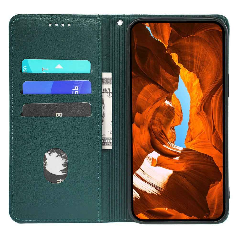 For Xiaomi 17 Pro Case Four Leaf Clover Leather Flip Phone Cover Stand Wallet - Green