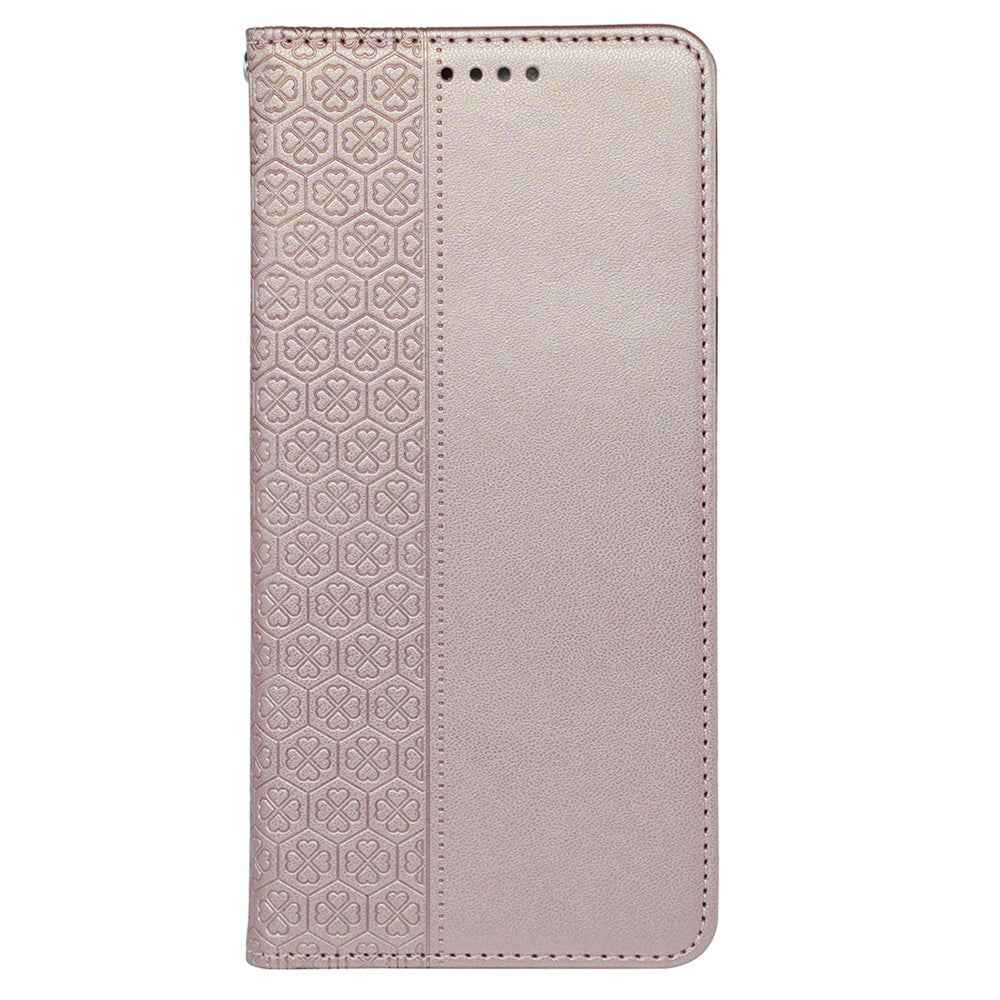 For Xiaomi 17 Pro Case Four Leaf Clover Leather Flip Phone Cover Stand Wallet - Rose Gold