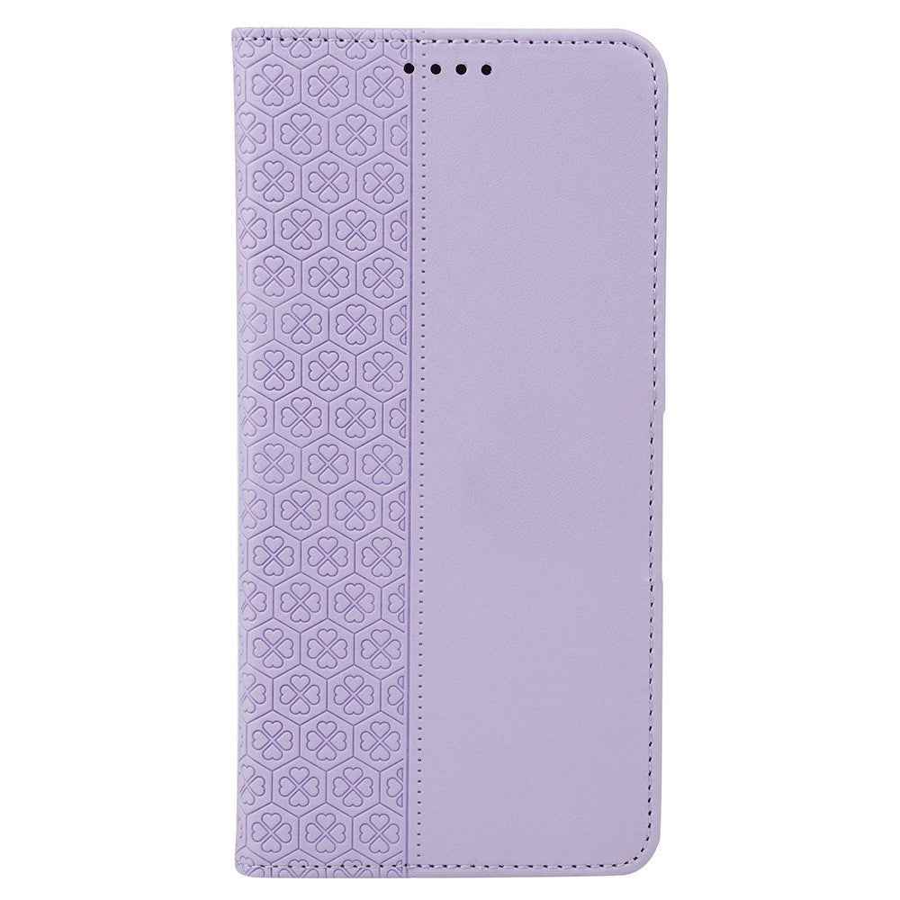 For Xiaomi 17 Pro Case Four Leaf Clover Leather Flip Phone Cover Stand Wallet - Light Purple