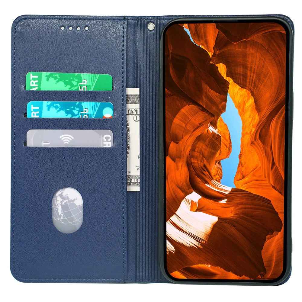 For Xiaomi 17 Pro Case Four Leaf Clover Leather Flip Phone Cover Stand Wallet - Blue