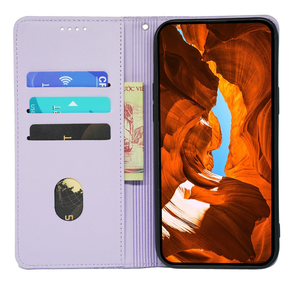 For Xiaomi 17 Pro Max Case Four Leaf Clover Leather Flip Phone Cover Stand Wallet - Light Purple