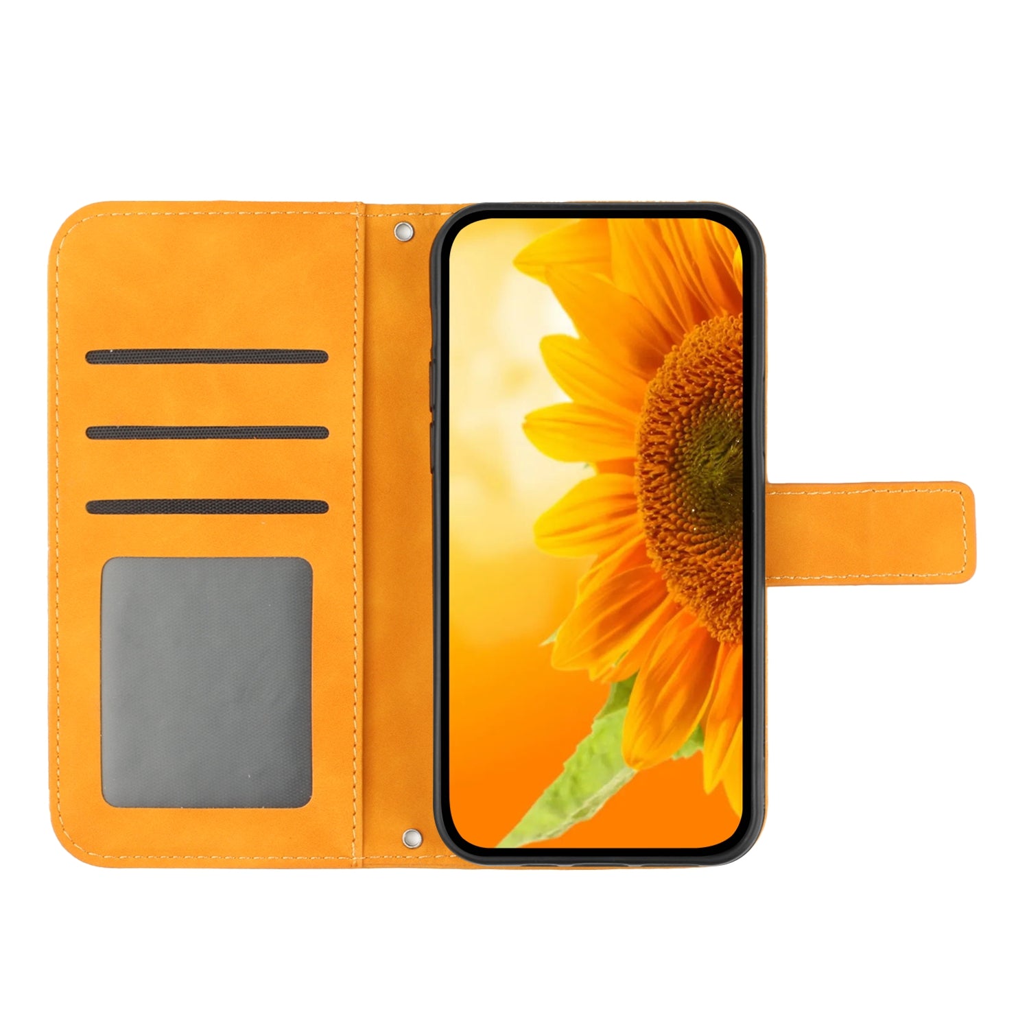 For Motorola Edge 70 5G Case Sunflower Imprint Leather Wallet Phone Cover with Wrist Strap - Yellow