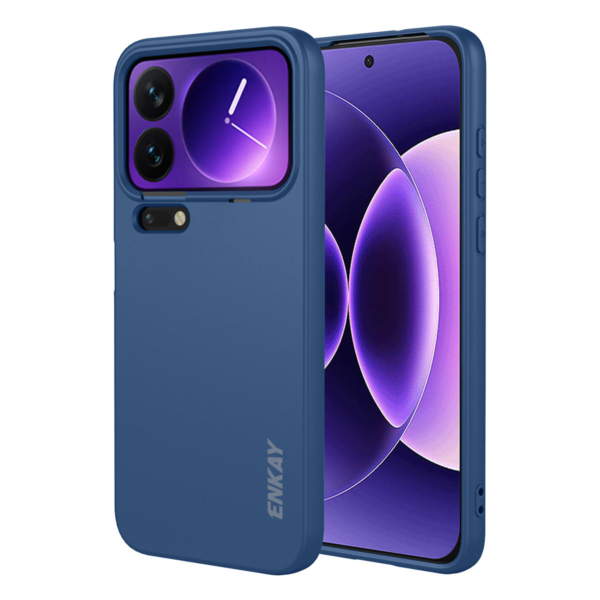 For Xiaomi 17 Pro Max Silicone Case ENKAY HAT PRINCE Straight Edge Cell Phone Back Cover - Dark Blue