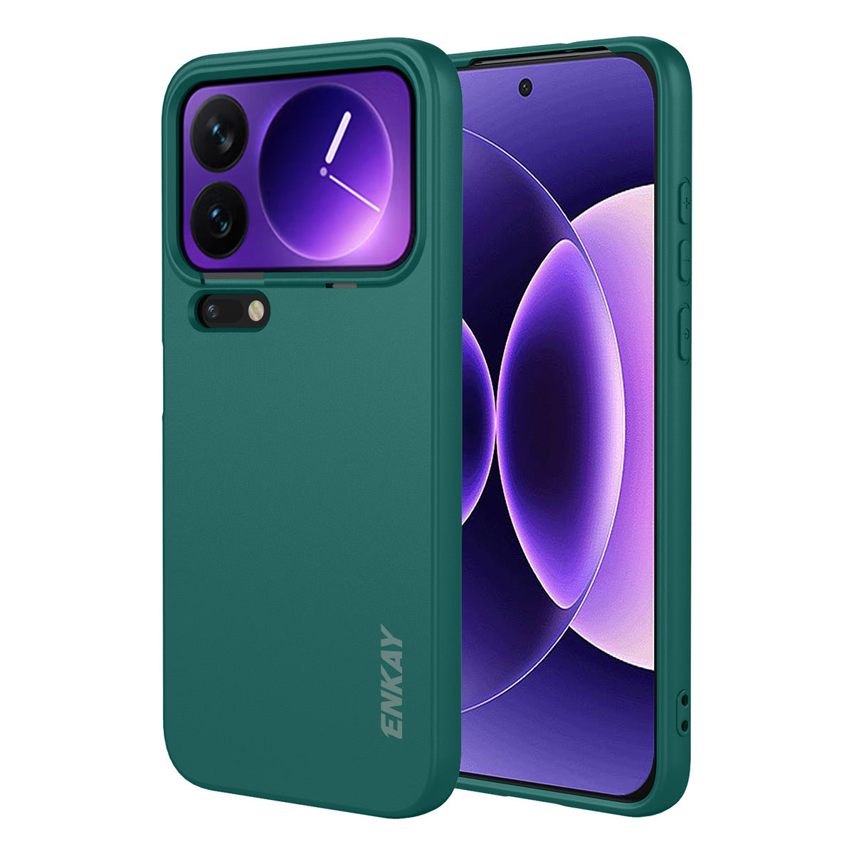 For Xiaomi 17 Pro Max Silicone Case ENKAY HAT PRINCE Straight Edge Cell Phone Back Cover - Dark Green