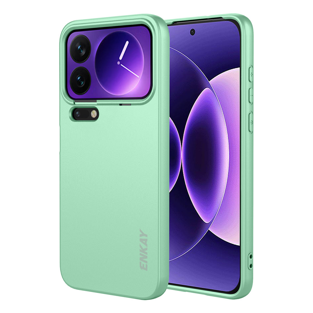 For Xiaomi 17 Pro Max Silicone Case ENKAY HAT PRINCE Straight Edge Cell Phone Back Cover - Light Green