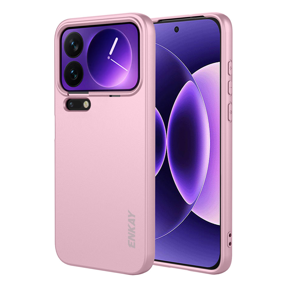 For Xiaomi 17 Pro Max Silicone Case ENKAY HAT PRINCE Straight Edge Cell Phone Back Cover - Pink