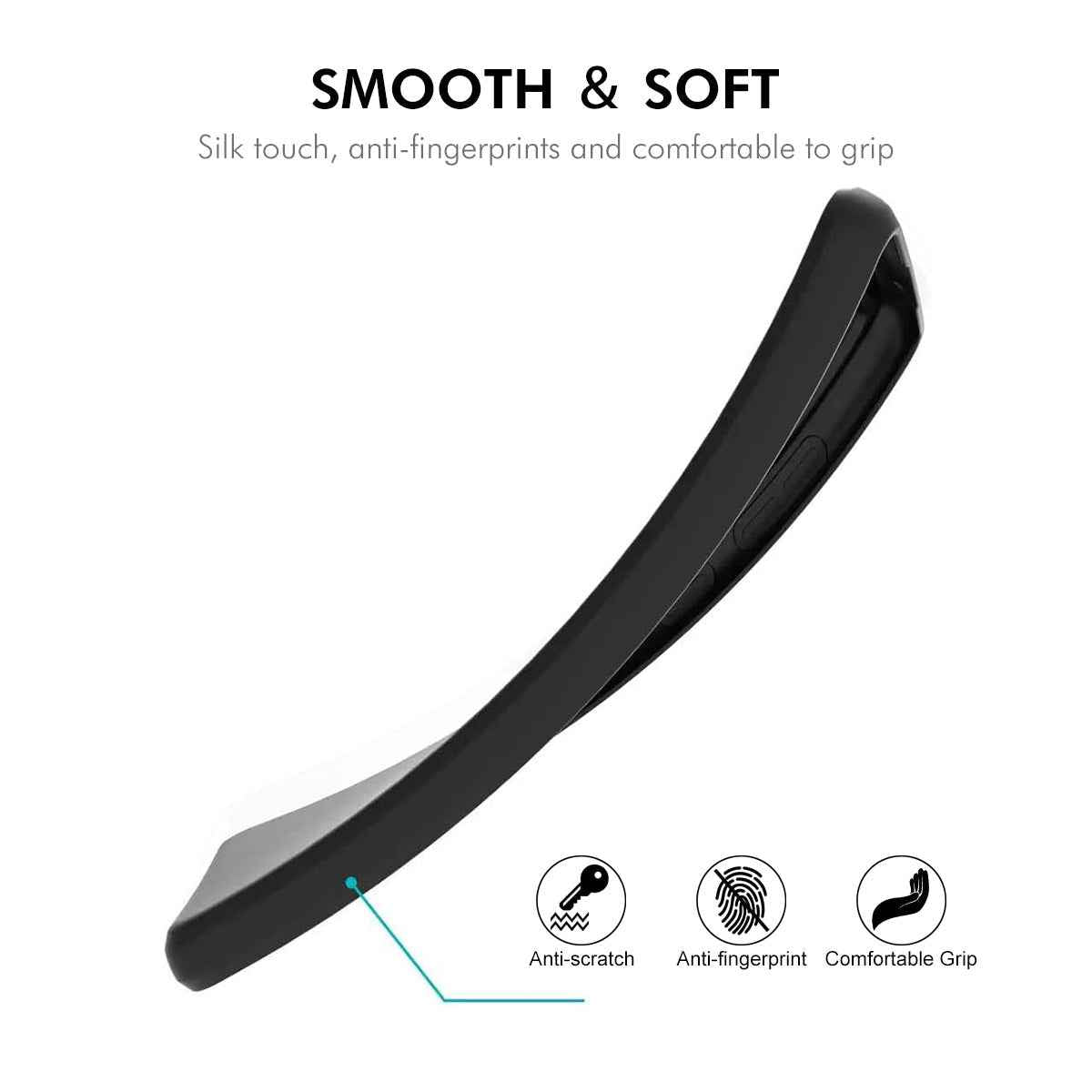 For Xiaomi 17 Pro Silicone Case ENKAY HAT PRINCE Straight Edge Cell Phone Back Cover - Black