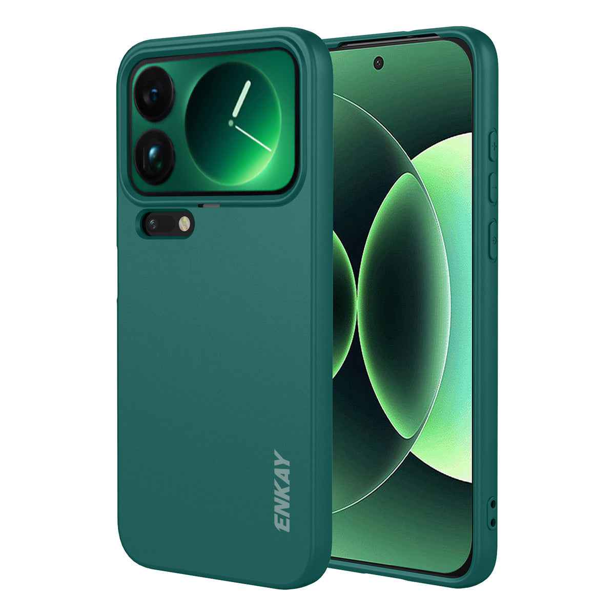 For Xiaomi 17 Pro Silicone Case ENKAY HAT PRINCE Straight Edge Cell Phone Back Cover - Dark Green
