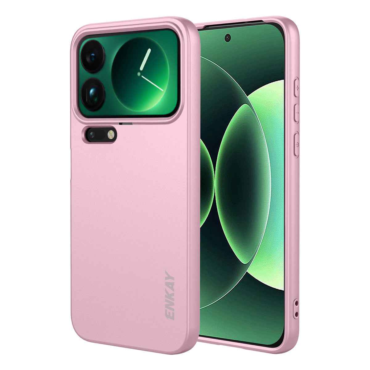 For Xiaomi 17 Pro Silicone Case ENKAY HAT PRINCE Straight Edge Cell Phone Back Cover - Pink