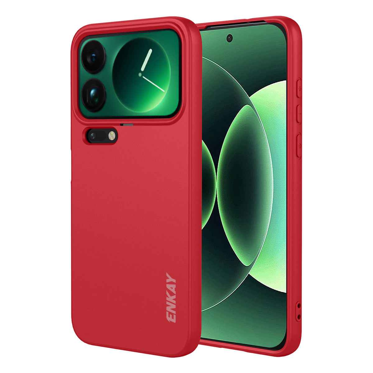 For Xiaomi 17 Pro Silicone Case ENKAY HAT PRINCE Straight Edge Cell Phone Back Cover - Red