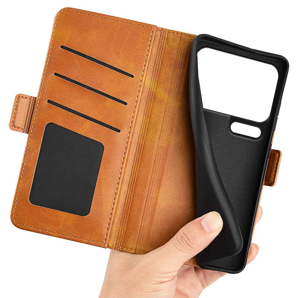 For Xiaomi 17 Pro Case Calf Texture Leather Wallet Phone Cover - Yellow