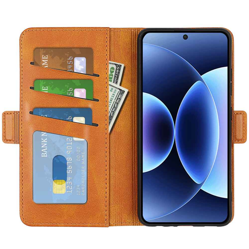 For Xiaomi 17 Pro Case Calf Texture Leather Wallet Phone Cover - Yellow