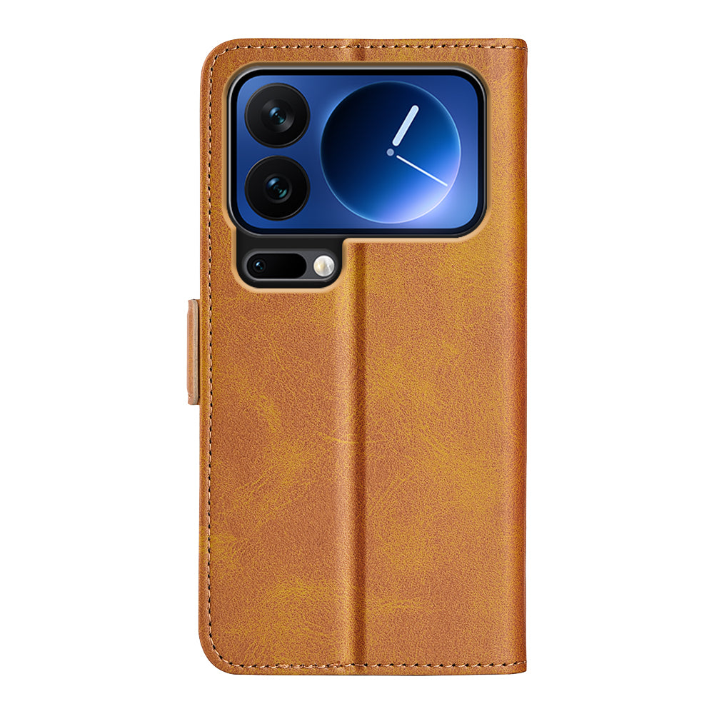 For Xiaomi 17 Pro Max Case Calf Texture Leather Wallet Phone Cover - Yellow