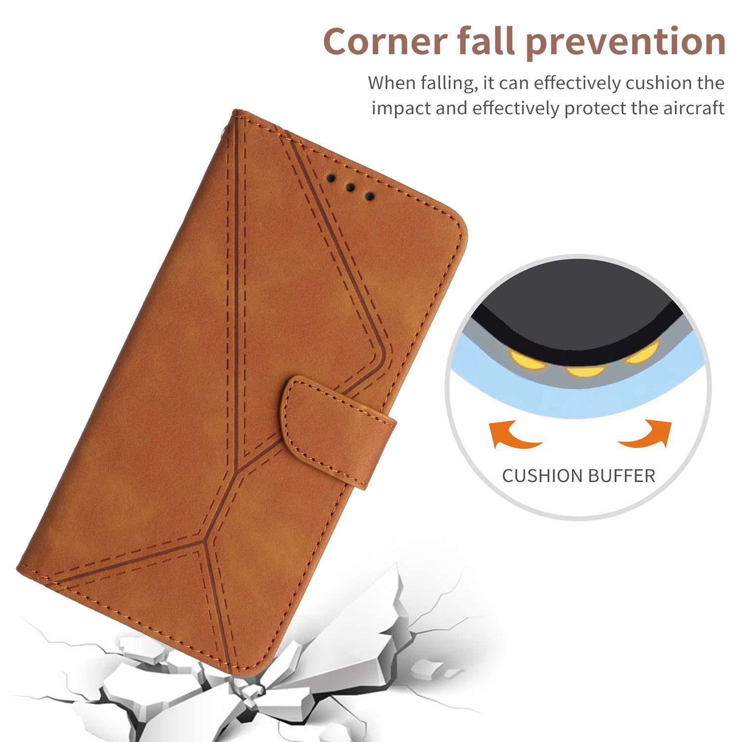 For Motorola Edge 70 5G Case Skin Touch Lines Imprinted PU Leather Flip Phone Cover - Brown