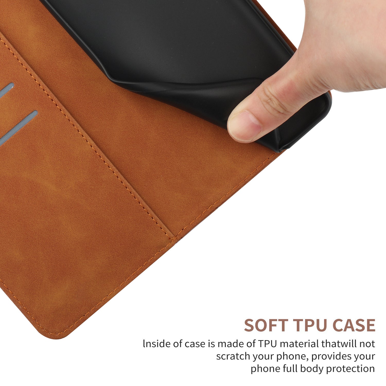 For Motorola Edge 70 5G Case Skin Touch Lines Imprinted PU Leather Flip Phone Cover - Brown