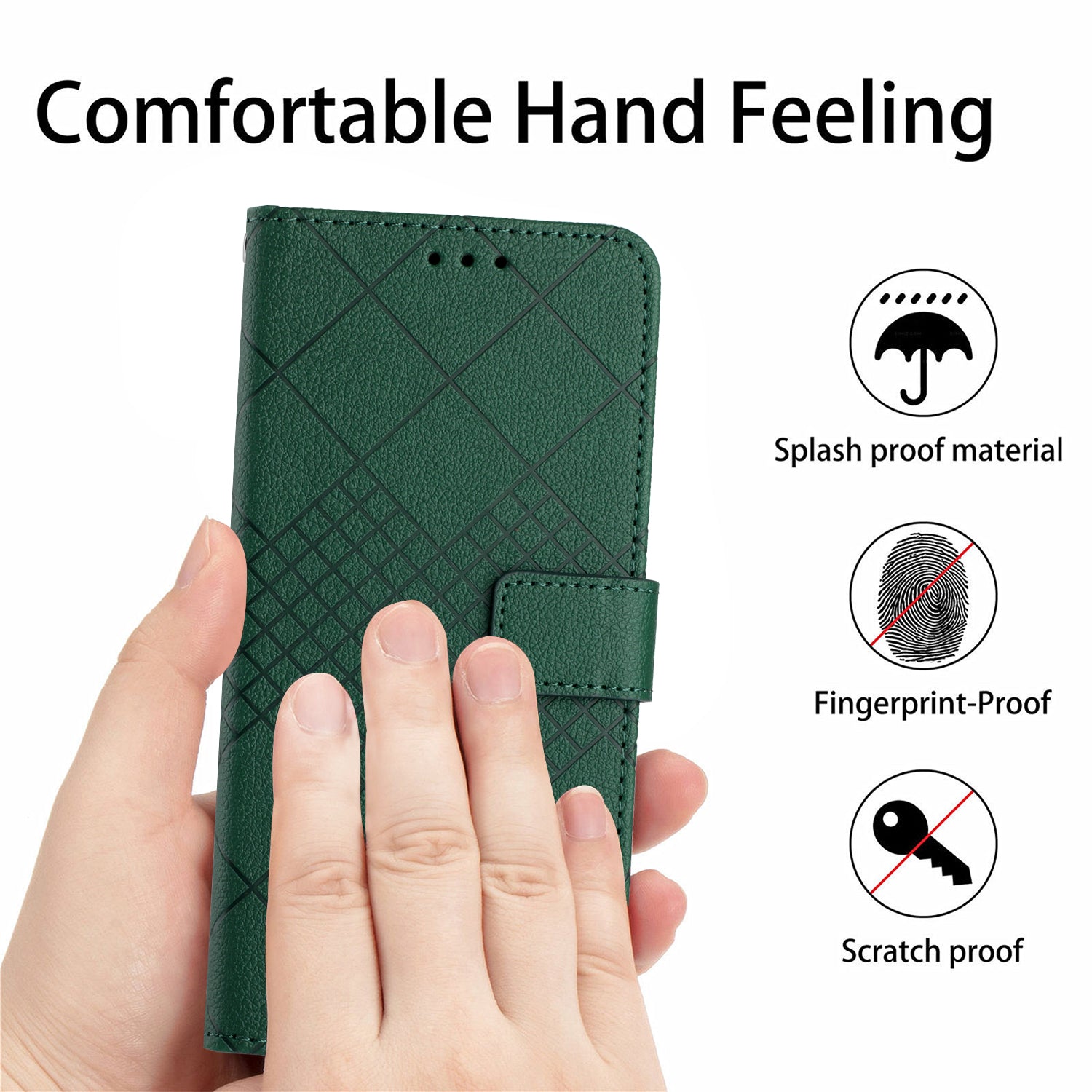 For Motorola Edge 70 5G Case Wallet Imprint PU Leather Flip Folio Phone Cover - Green