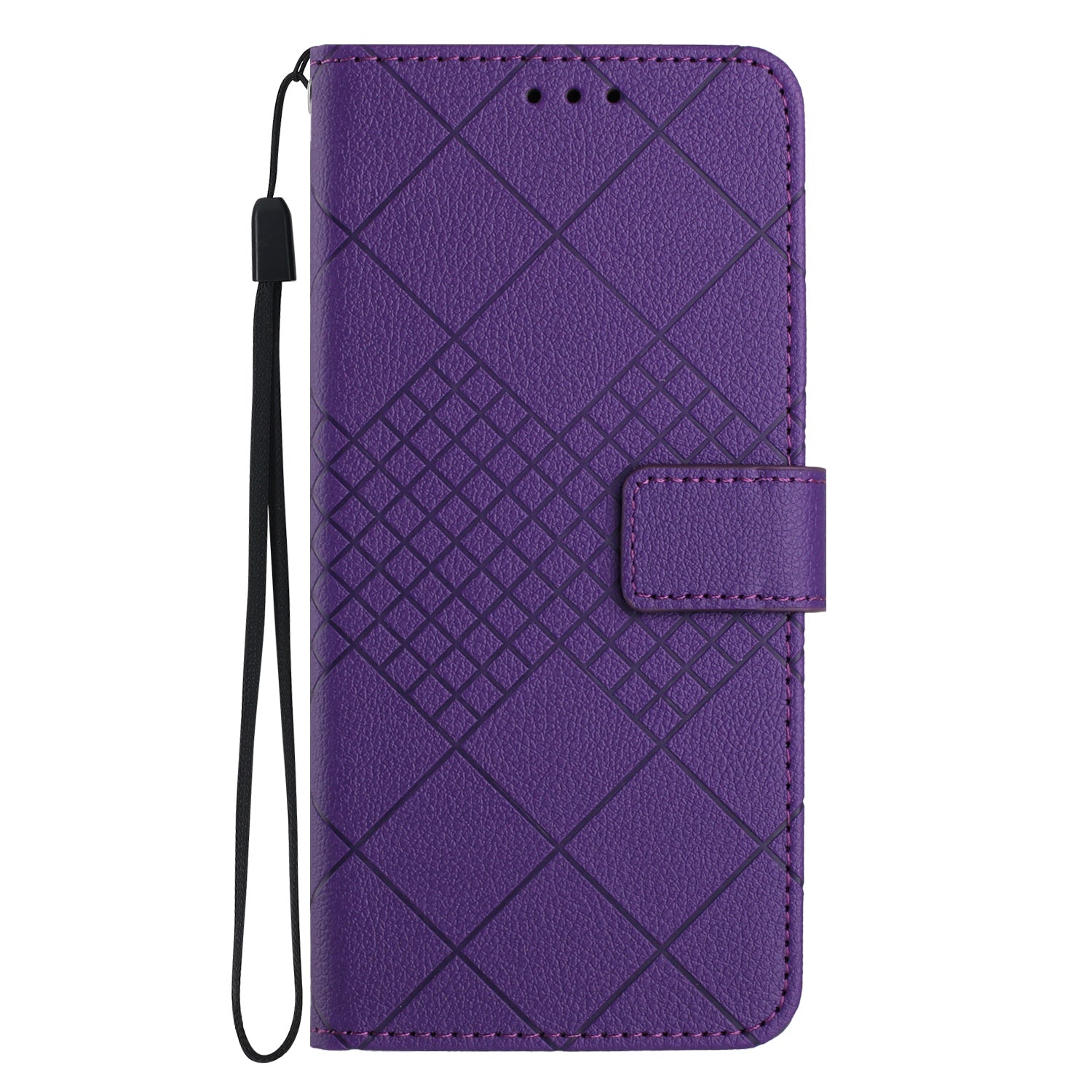 For Motorola Edge 70 5G Case Wallet Imprint PU Leather Flip Folio Phone Cover - Dark Purple