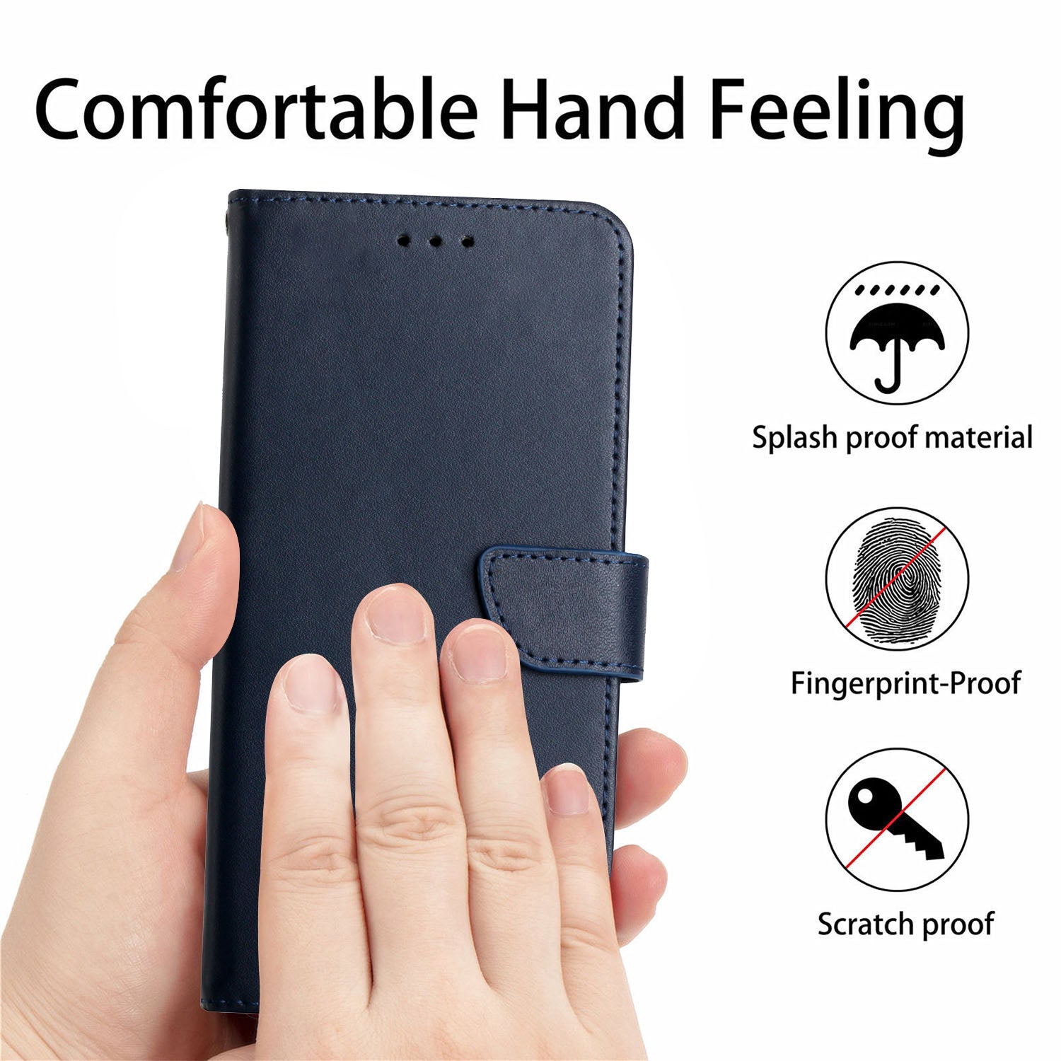For Motorola Edge 70 5G Case Genuine Cow Leather Phone Cover Nappa Texture - Blue