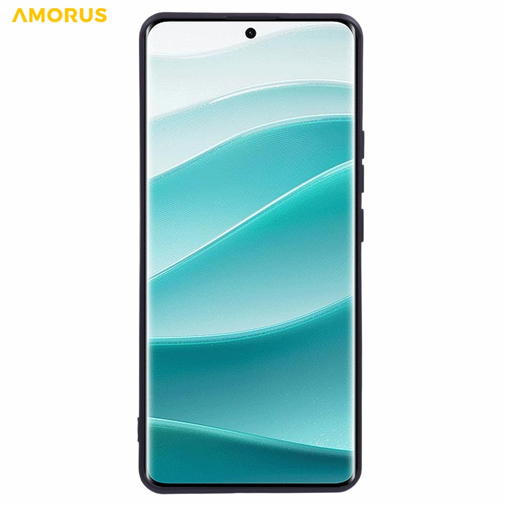 AMORUS For Xiaomi Redmi Note 15 Pro 5G (Global) Case Precise Cutouts TPU Fiber Lining Shockproof Phone Cover - Black
