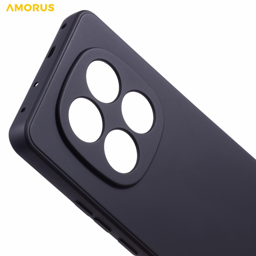 AMORUS For Xiaomi Redmi Note 15 Pro 5G (Global) Case Precise Cutouts TPU Fiber Lining Shockproof Phone Cover - Black