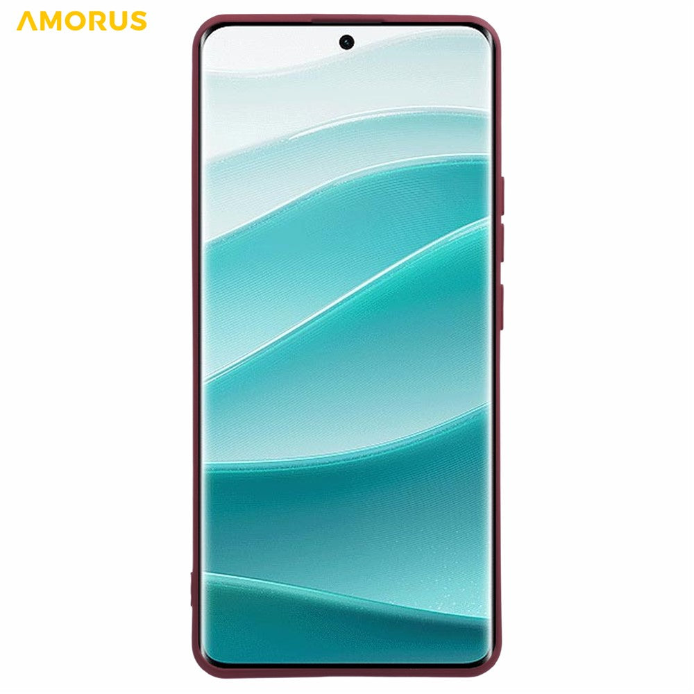 AMORUS For Xiaomi Redmi Note 15 Pro 5G (Global) Case Precise Cutouts TPU Fiber Lining Shockproof Phone Cover - Wine Red