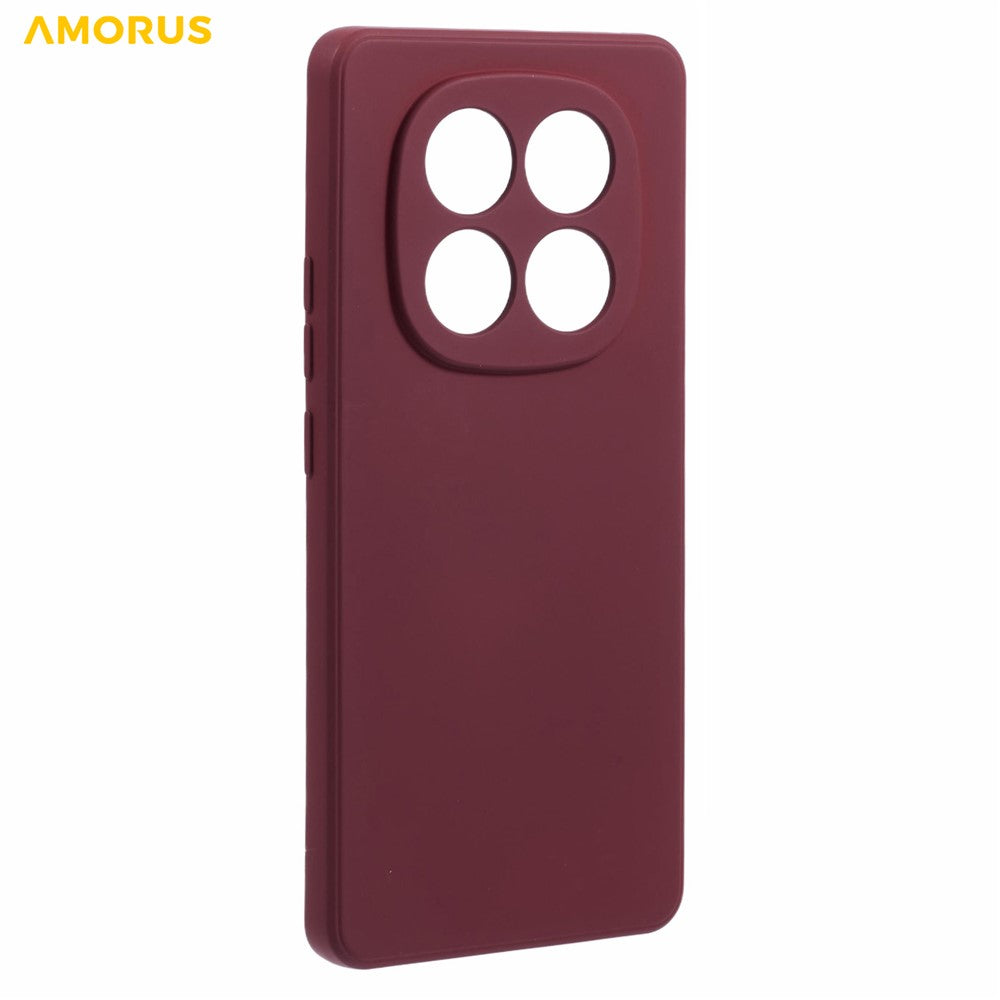 AMORUS For Xiaomi Redmi Note 15 Pro 5G (Global) Case Precise Cutouts TPU Fiber Lining Shockproof Phone Cover - Wine Red